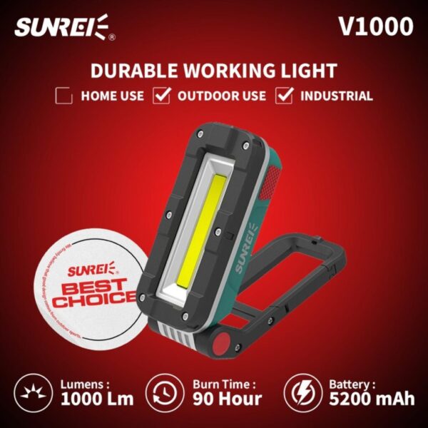 Lampu Kerja Emergency Lamp Sunrei V1000 1000 Lumens IPX5 - V1000